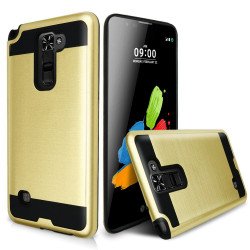LG Stylus 2 K520, LG G Stylo 2 LS775 Iron Shield Hybrid Case (Champagne Gold)